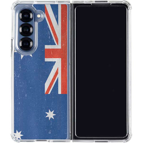 Australia Flag Distressed Galaxy Z Fold6 Clear Case